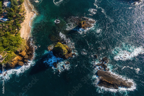 Fototapeta Naklejka Na Ścianę i Meble -  Aerial view of the Papuma coast of the sea