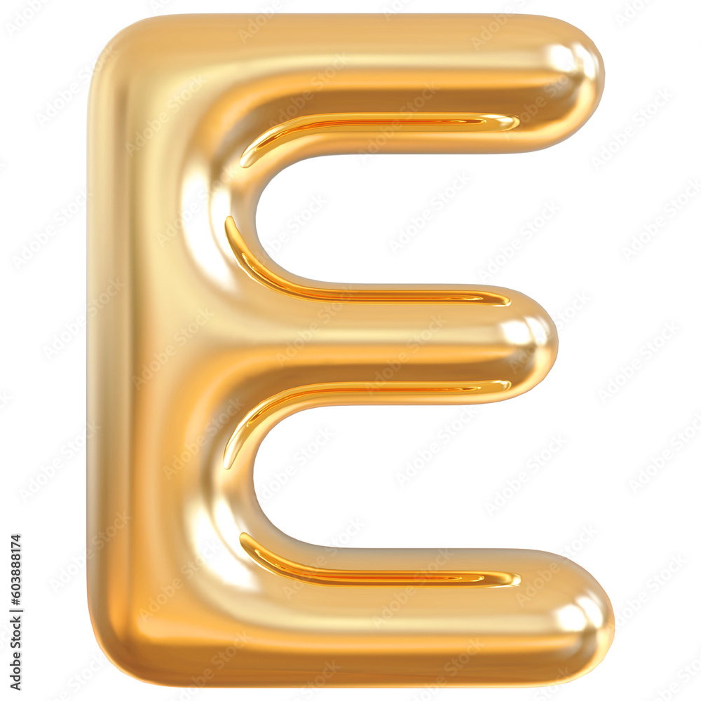 Alphabet Letter E Golden Modern 3d font Alphabet Letter E Golden Modern 3d font