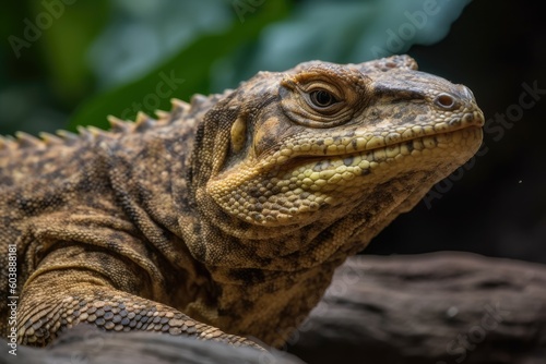 lizard perched on a sunlit rock Generative AI