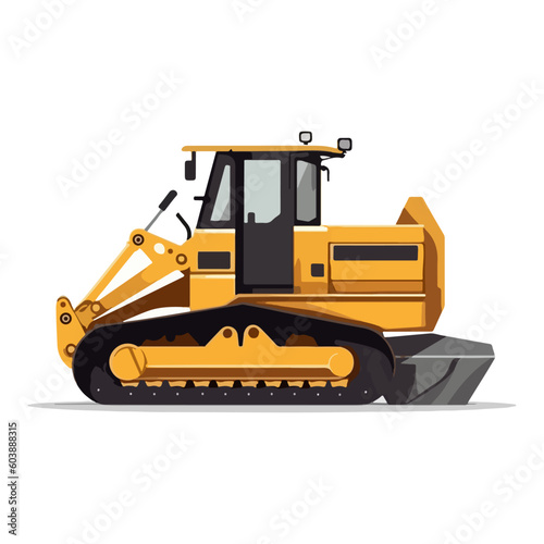 bulldozer excavator machine vector