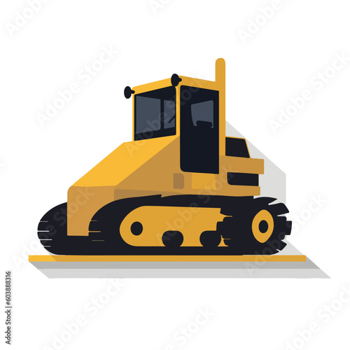 bulldozer excavator machine vector