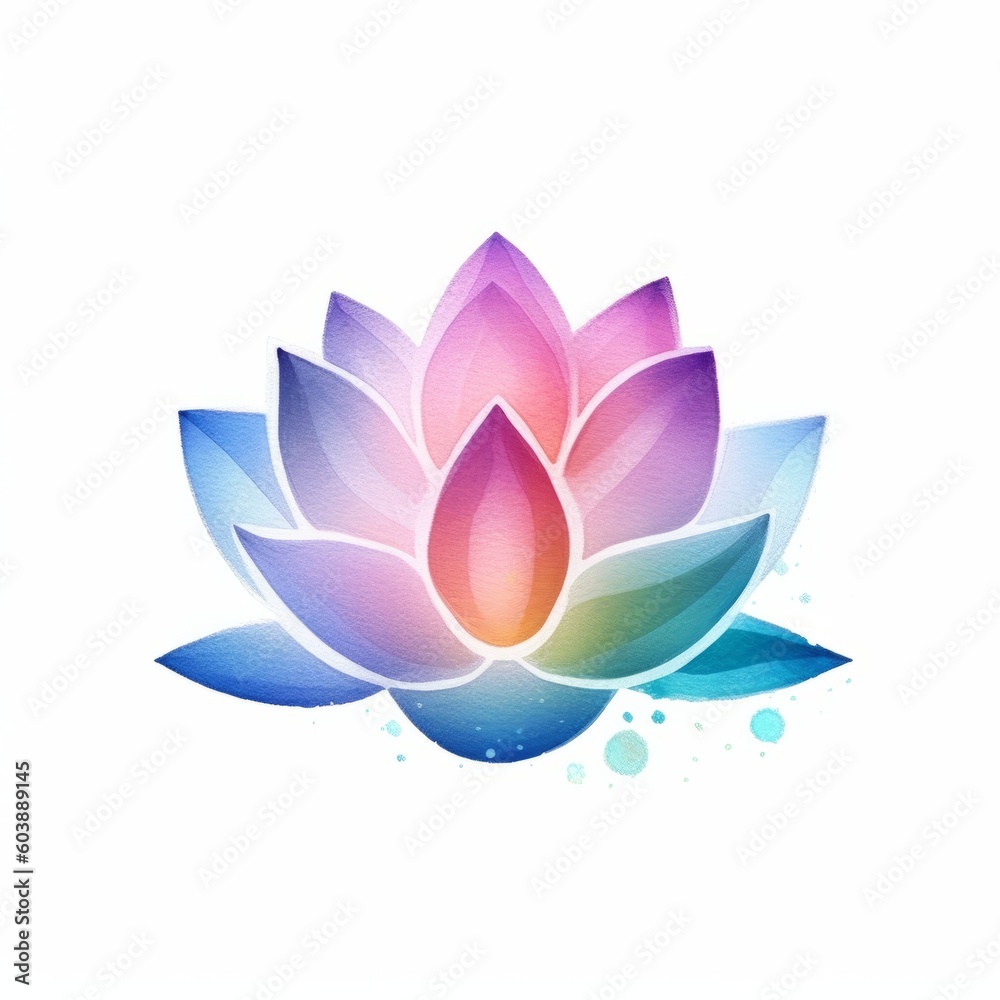 Lotus flower. Colorful. Generative AI Lotus flower. Colorful. Generative AI