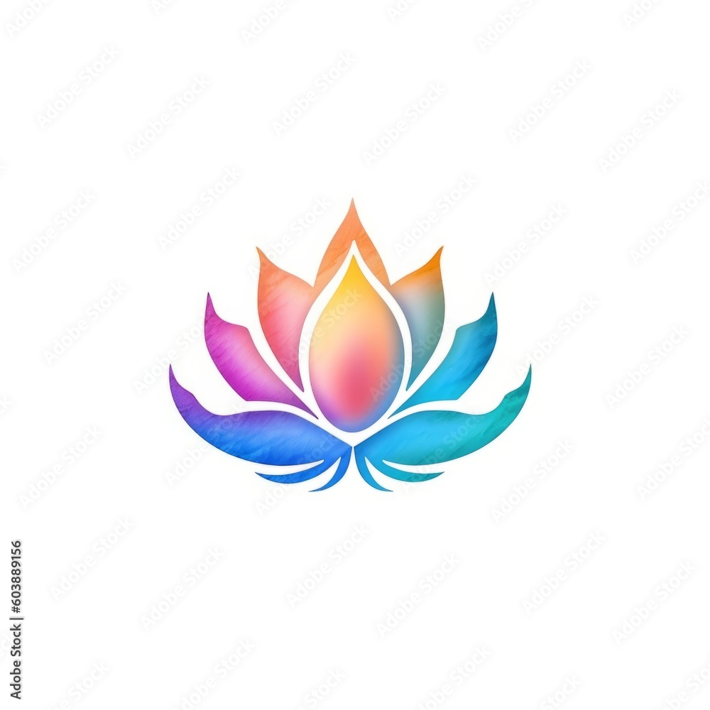 Lotus flower. Colorful. Generative AI Lotus flower. Colorful. Generative AI