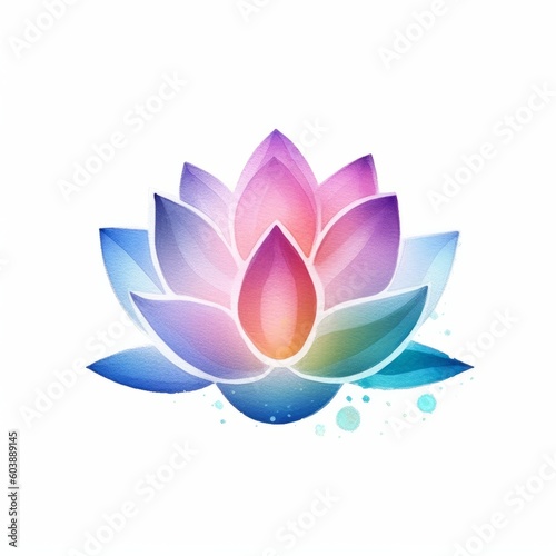 Lotus flower. Colorful. Generative AI