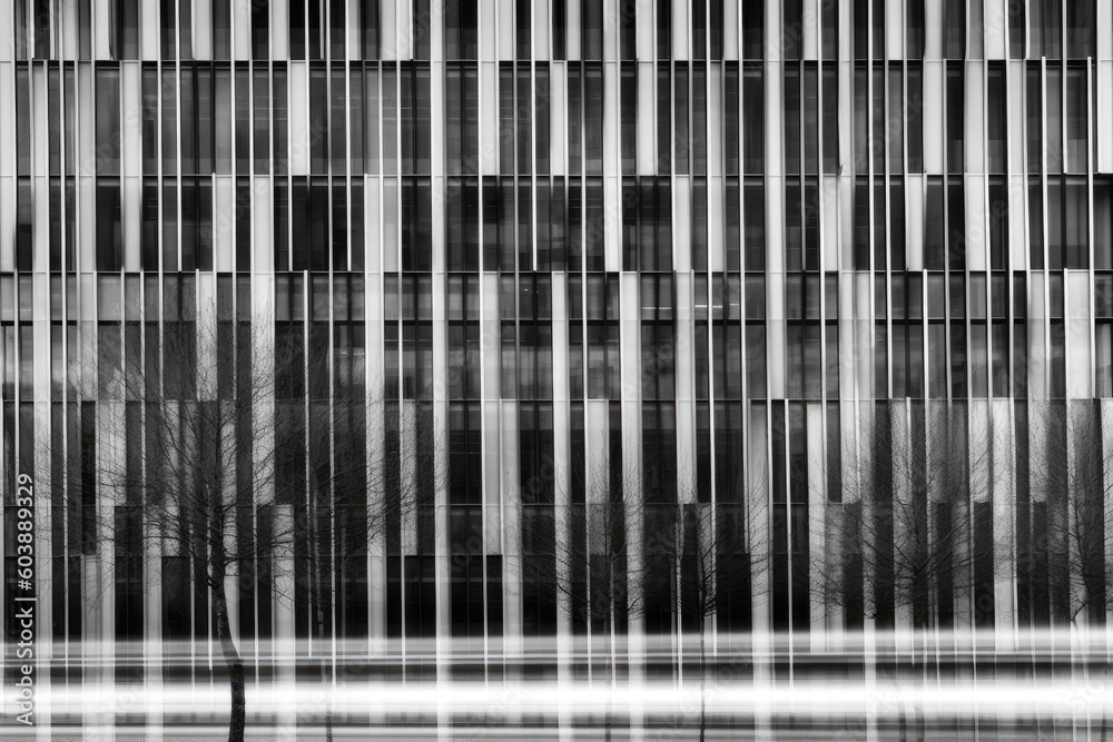 Obraz premium towering skyscraper in monochrome Generative AI
