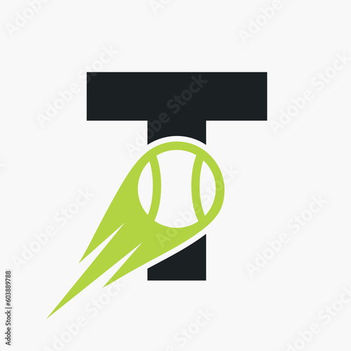 Initial Letter T Tennis Club Logo Design Template. Tennis Sport Academy, Club Logo