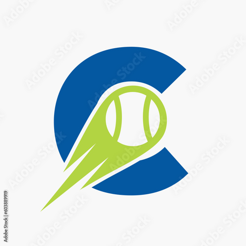 Initial Letter C Tennis Club Logo Design Template. Tennis Sport Academy, Club Logo