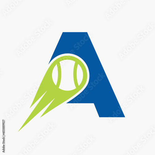 Initial Letter A Tennis Club Logo Design Template. Tennis Sport Academy, Club Logo