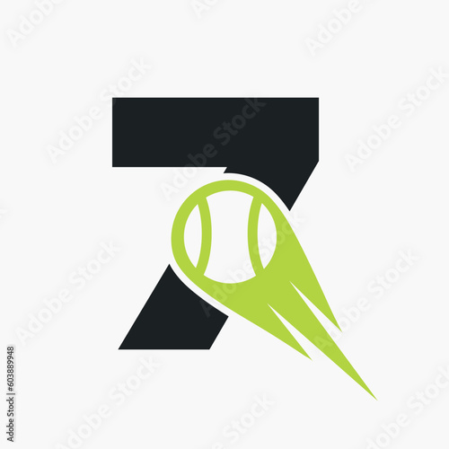 Initial Letter 7 Tennis Club Logo Design Template. Tennis Sport Academy, Club Logo