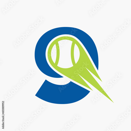 Initial Letter 9 Tennis Club Logo Design Template. Tennis Sport Academy, Club Logo
