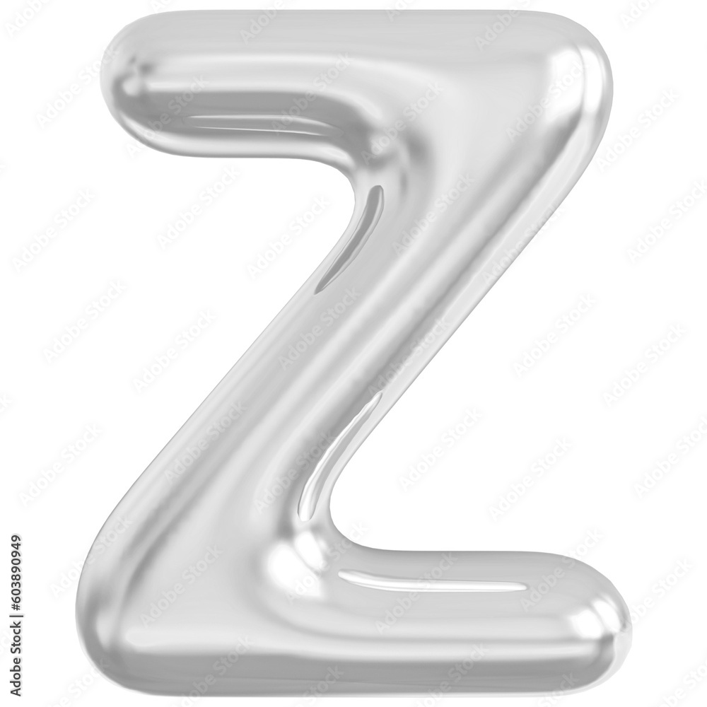 Alphabet Letter Z Silver Modern 3d font Alphabet Letter Z Silver Modern 3d font