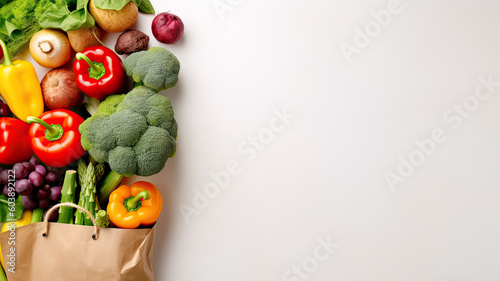 Frame of organic food. Fresh raw vegetables photo