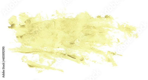 Shiny light yellow brush watercolor painting isolated on transparent background. watercolor png