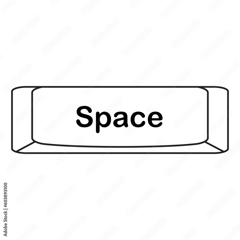 The shortcut keys. Black and white computer icon, vector illustration