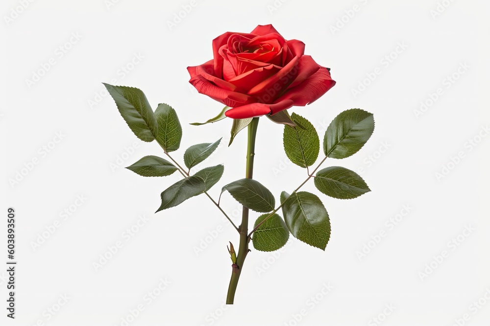 Obraz premium red rose bouquet isolated on white background. Generative AI technology.