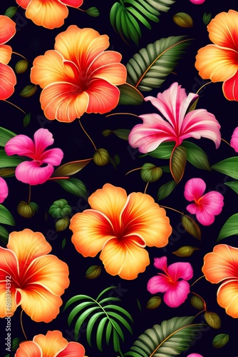 seamless background with flowers