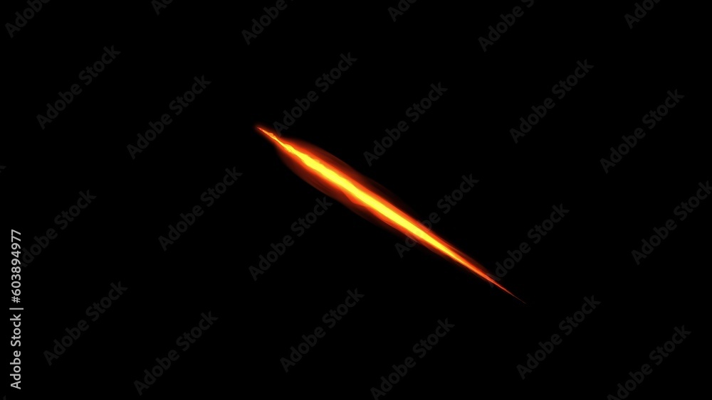 Beautiful illustration of fire ray on plain black background Beautiful illustration of fire ray on plain black background
