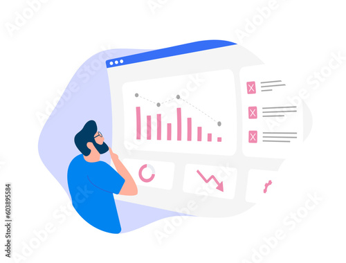 Digital marketing mistakes concept. SEO mistakes, failed advertising campaigns, ineffective marketing strategies. Wrong or incorrectly composed pay per click with strategy errors