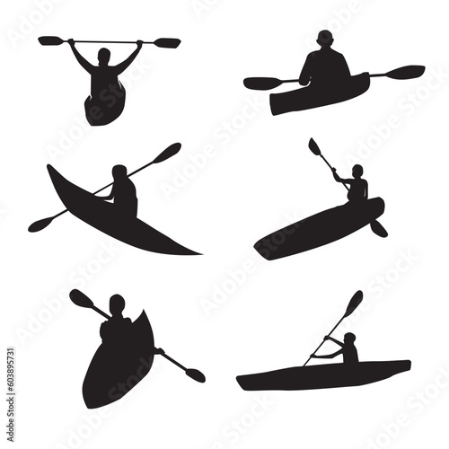 silhouette of kayak as the logo of vector