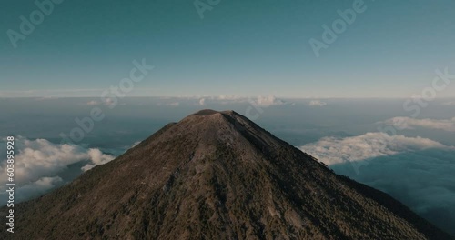 Scenic View Of Acatenango Stratovolcano Near Antigua In Guatemala - aerial shot photo