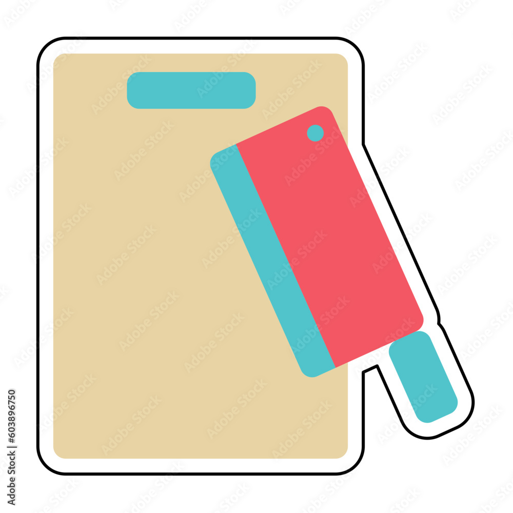 Sticker CUTTING BOARD design vector icon design vector line icon svg Sticker CUTTING BOARD design vector icon design vector line icon svg