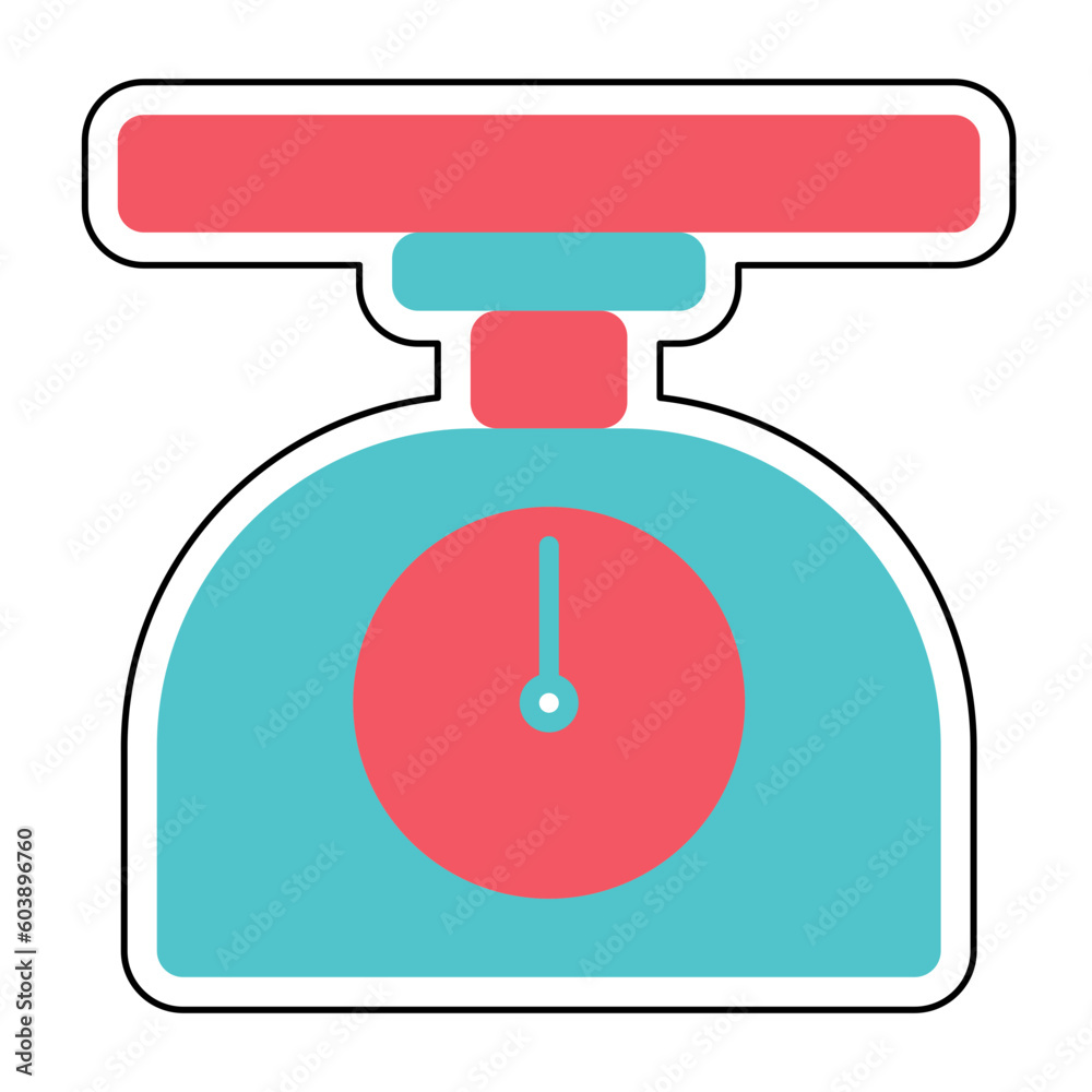 Sticker FOOD SCALES design vector icon design vector line icon svg