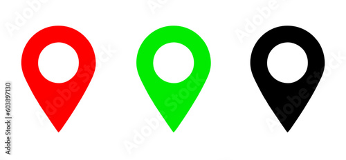 set of colorful map pin location icons. Modern map markers. Map pointer symbol vector illustration for apps, website, UI or UX