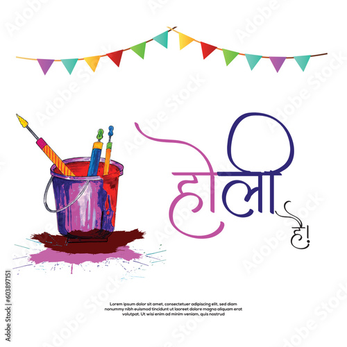 Happy Holi Colorful holi greeting festival, Holi wishes , Social Media Poster, Happy Holi 2024