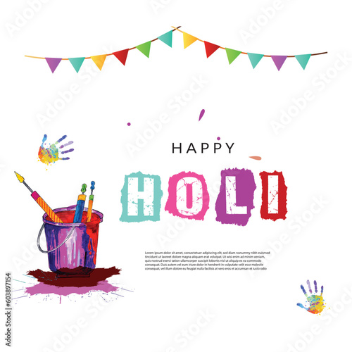 Happy Holi Colorful holi greeting festival, Holi wishes , Social Media Poster, Happy Holi 2024, Holi abstract poster