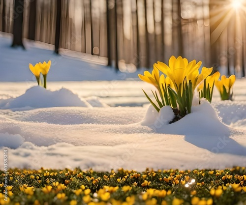 daffodils in the garden by AI generative