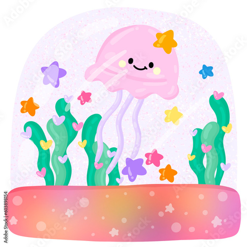 Pink jellyfish tank aquarium