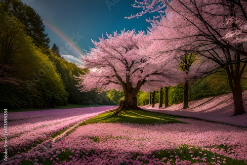 spring in the park by AI generative
