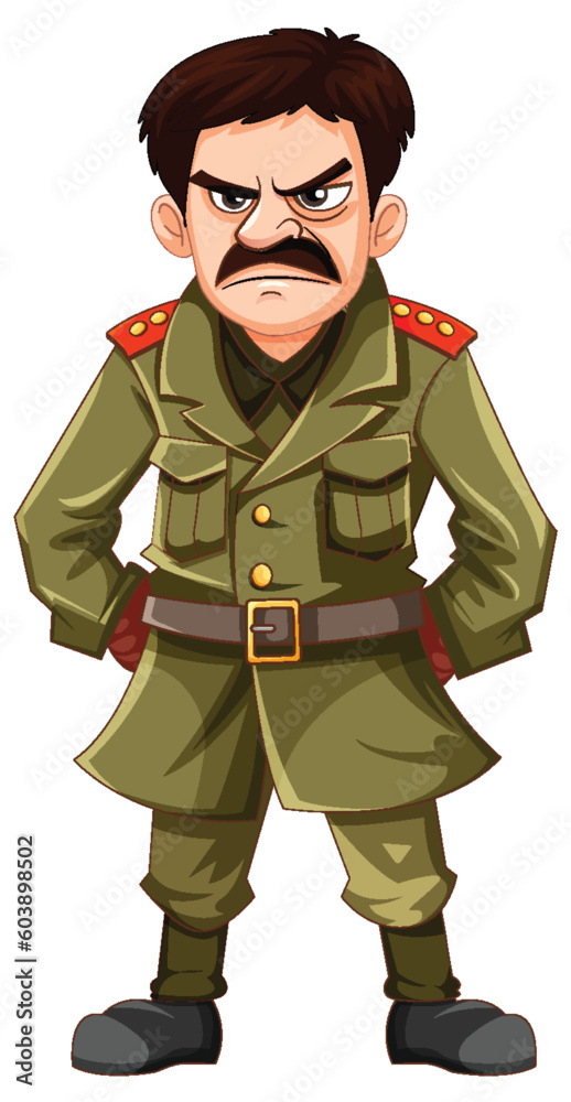 Serious Military Officer with Grumpy Expression