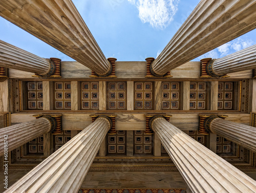 Antique Greece Columns Bottom View