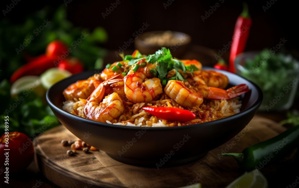 shrimp with fried rice shrimp with fried rice