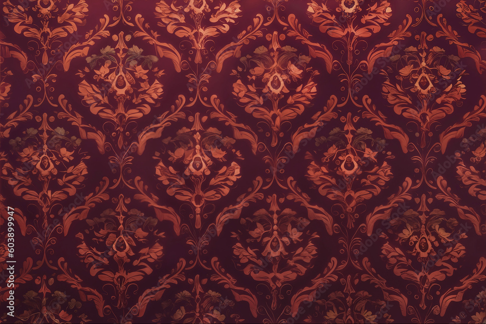 Artistic Design for wrapping paper, fabric, background. Art deco motif pattern with luxury climbing flowers. 
