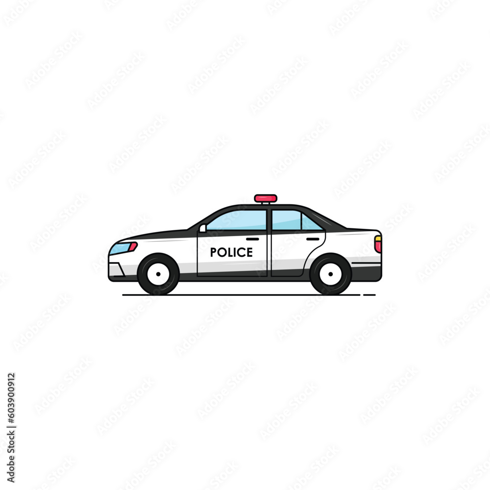Police car isolated vector graphics