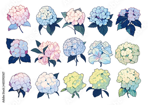 set of flowers