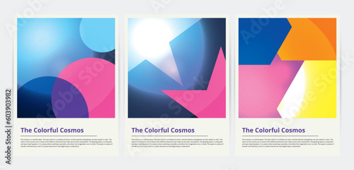 Modern cosmos glowing Abstract covers set minimal cover design geometric design background