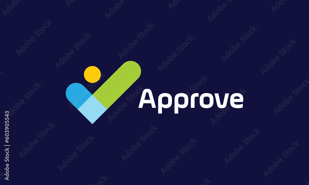 Logo vector circle checklist minimalist concept design poll vote check mark button Logo vector circle checklist minimalist concept design poll vote check mark button