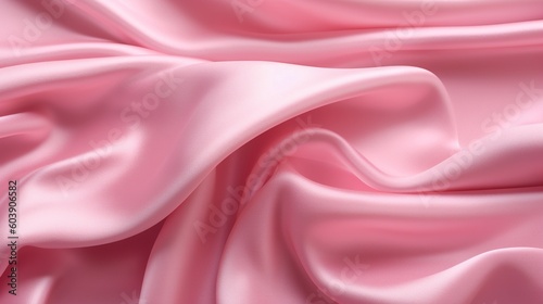 Smooth elegant pink silk or satin texture background.Generative Ai