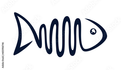 The one line blue fish symbol.