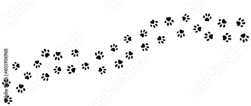 Dog and cat paw print vector illustrations