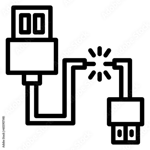 Vector Design Broken Cable Icon Style