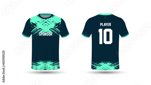 T-shirt sport design template, uniform front and back view