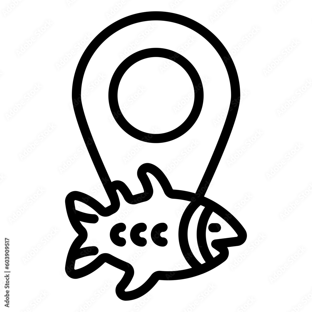 Vector Design Fishing Destinations Icon Style Vector Design Fishing Destinations Icon Style