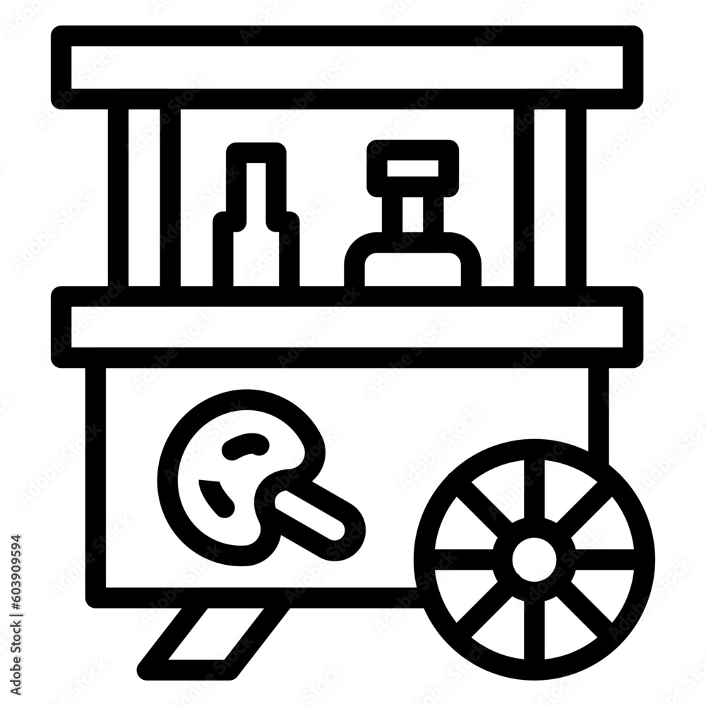 Vector Design Toffee Apple Stall Icon Style