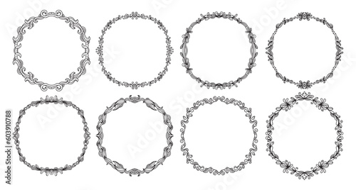 Unique wreaths bundle doodle decorations for greeting card planner