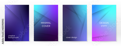 Minimal Poster. Pastel Soft. Blue Gradient Set.