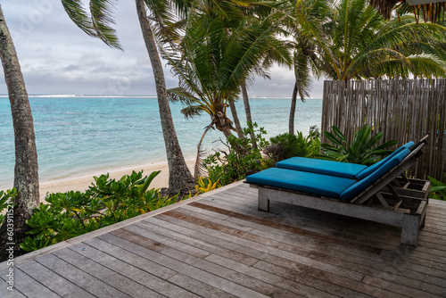 beach front deck in luxury resort © Michael